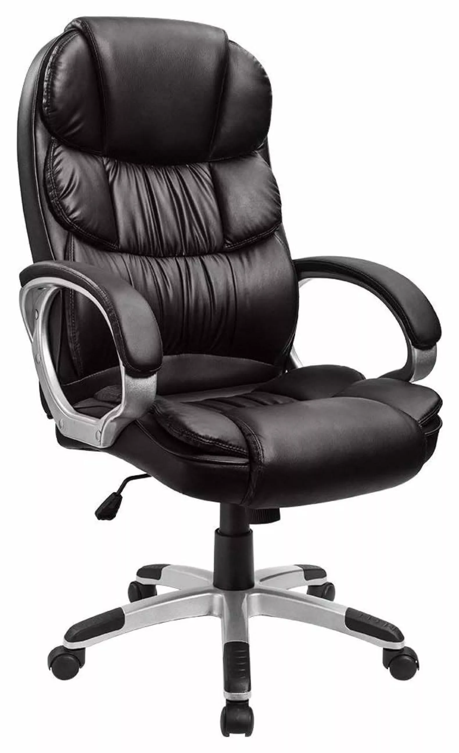 ZJINJIN Leather High Back Office Chair Ergonomic Executive Chair Lumbar Support Black