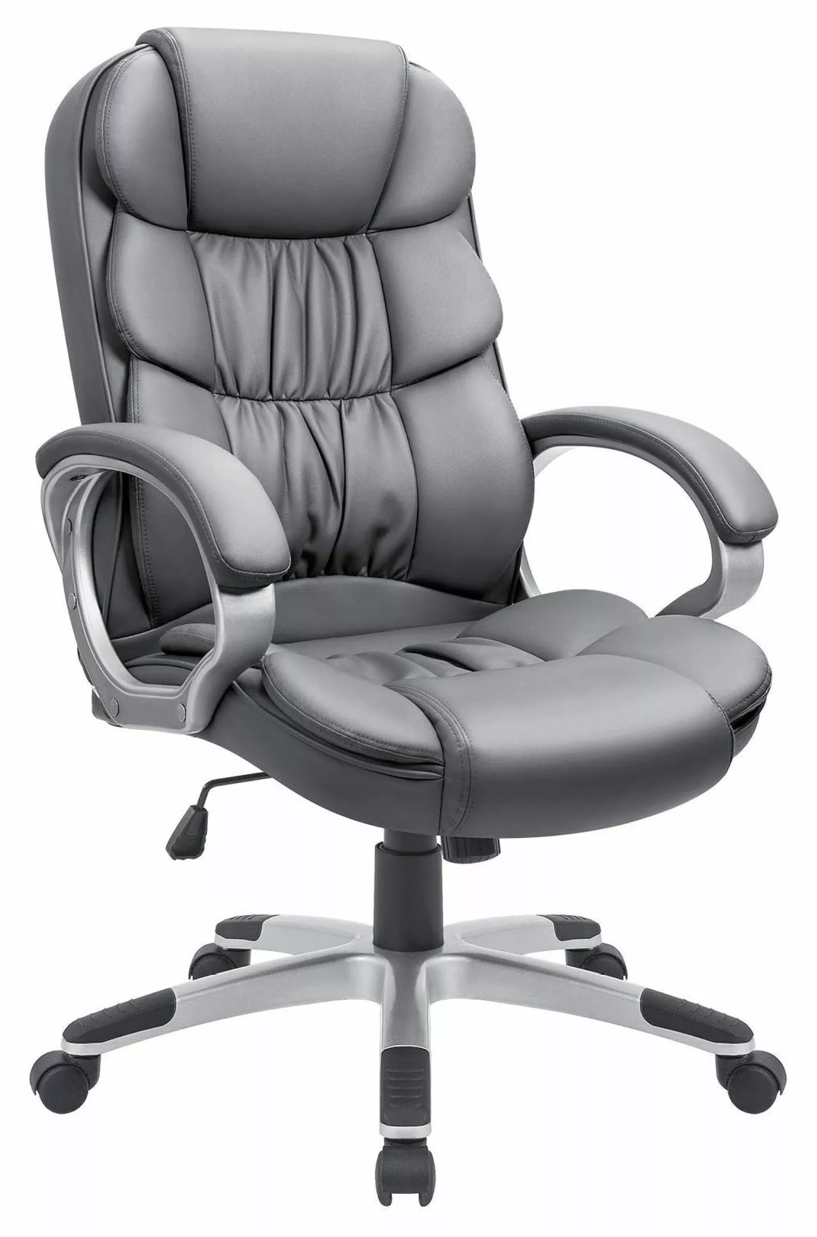 ZJINJIN Office Chair PU Leather High Back Ergonomic Computer Chair Gray