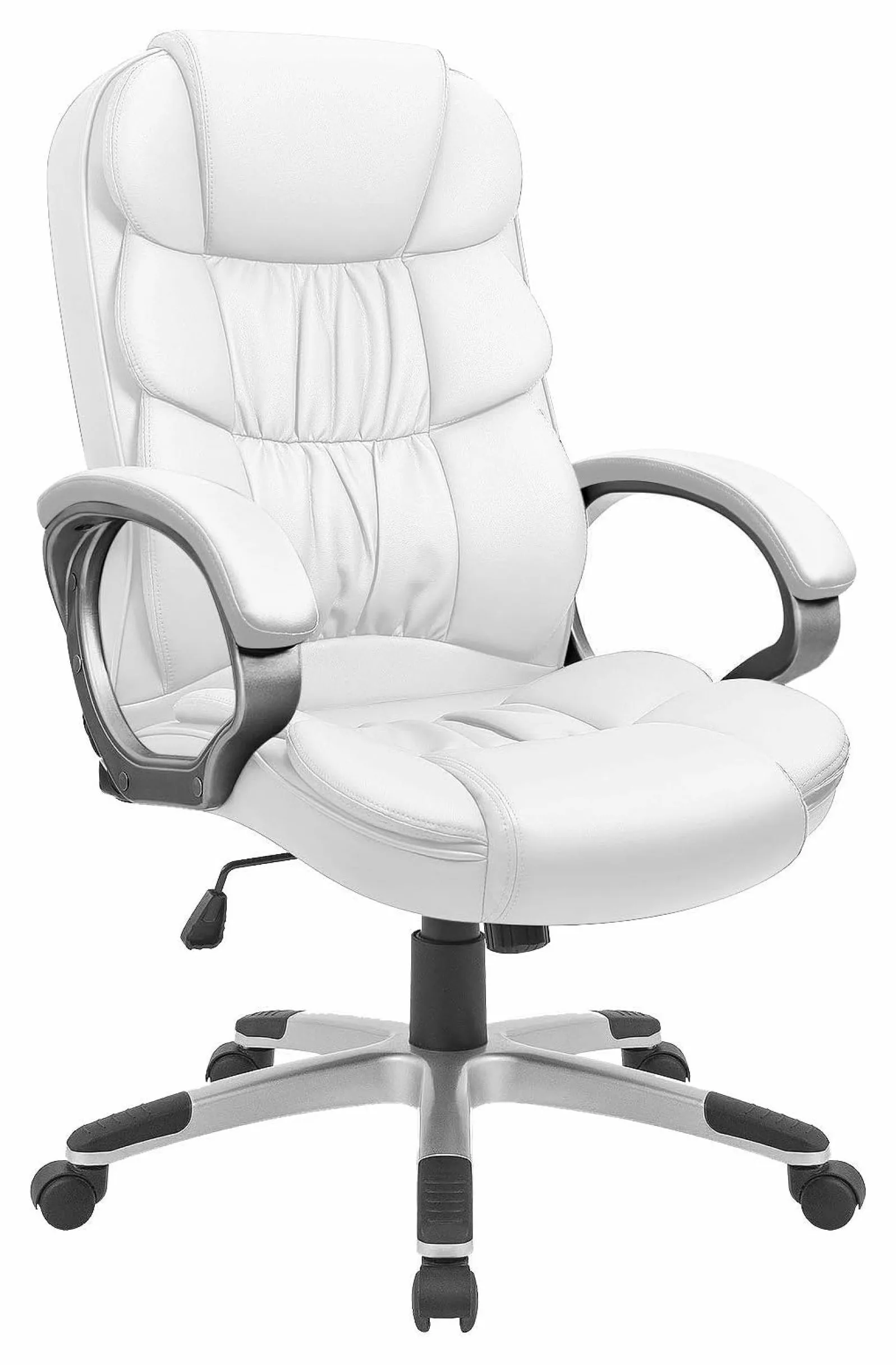 ZJINJIN Office Chair PU Leather High Back Ergonomic Computer Chair White