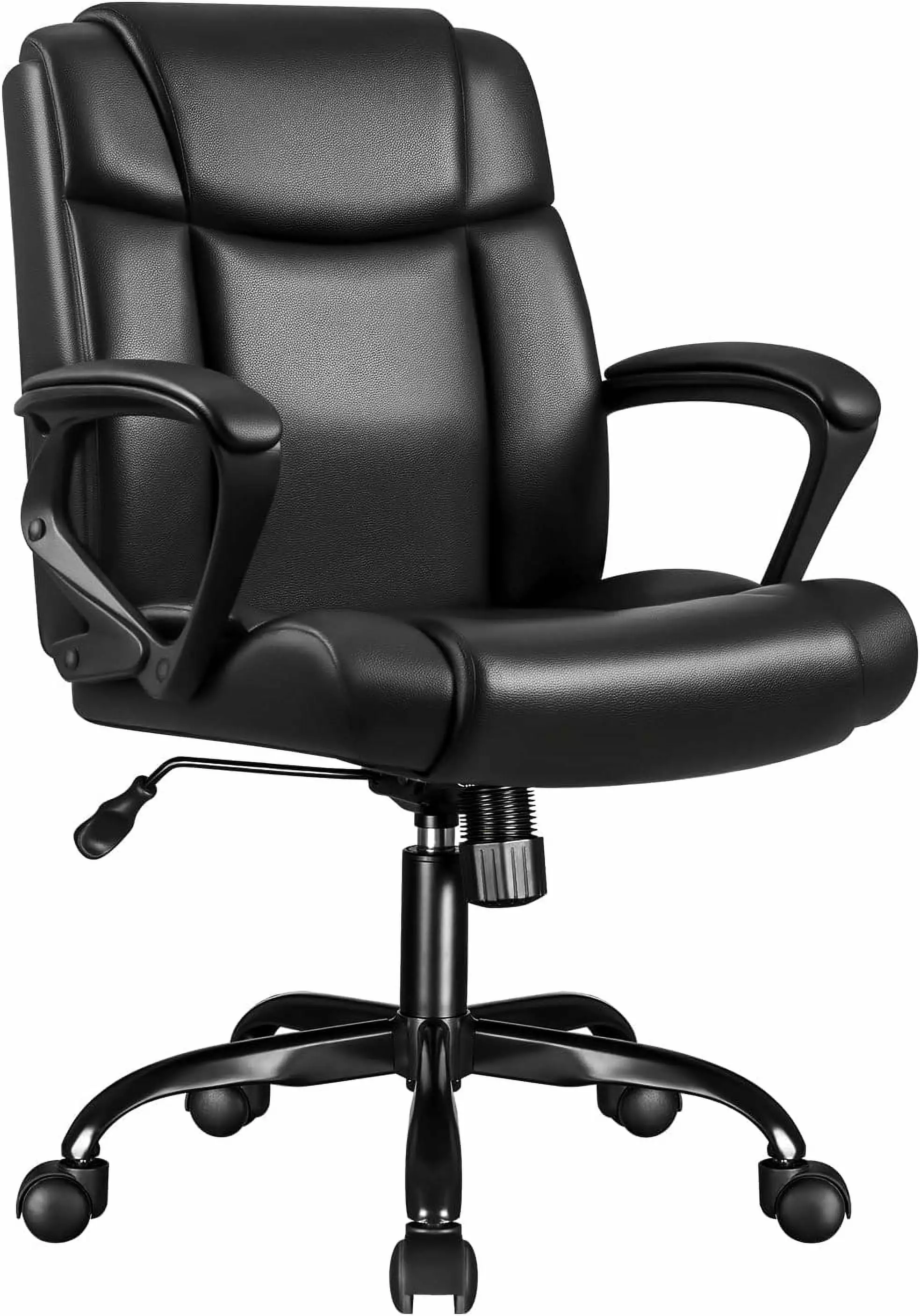 Home Office Chair Mid Back Executive Computer Chair Ergonomic Desk Chair Swivel Adjustable PU Leather ZKQ