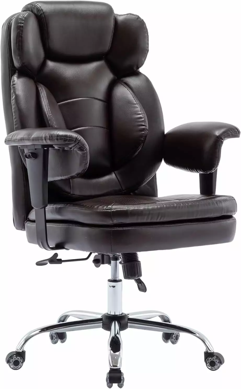 Office Desk Chair - Ergonomic Executive Office Chair PU Leather High Back and Upgraded Casters ZKQ