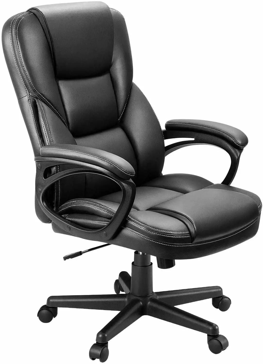 Office Executive Chair High Back Adjustable Managerial Home Desk Chair Lumbar Support Black ZKQ