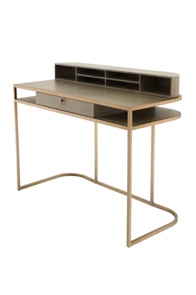 Brass Modern Writing Desk Executive Office Desk Eichholtz Highland