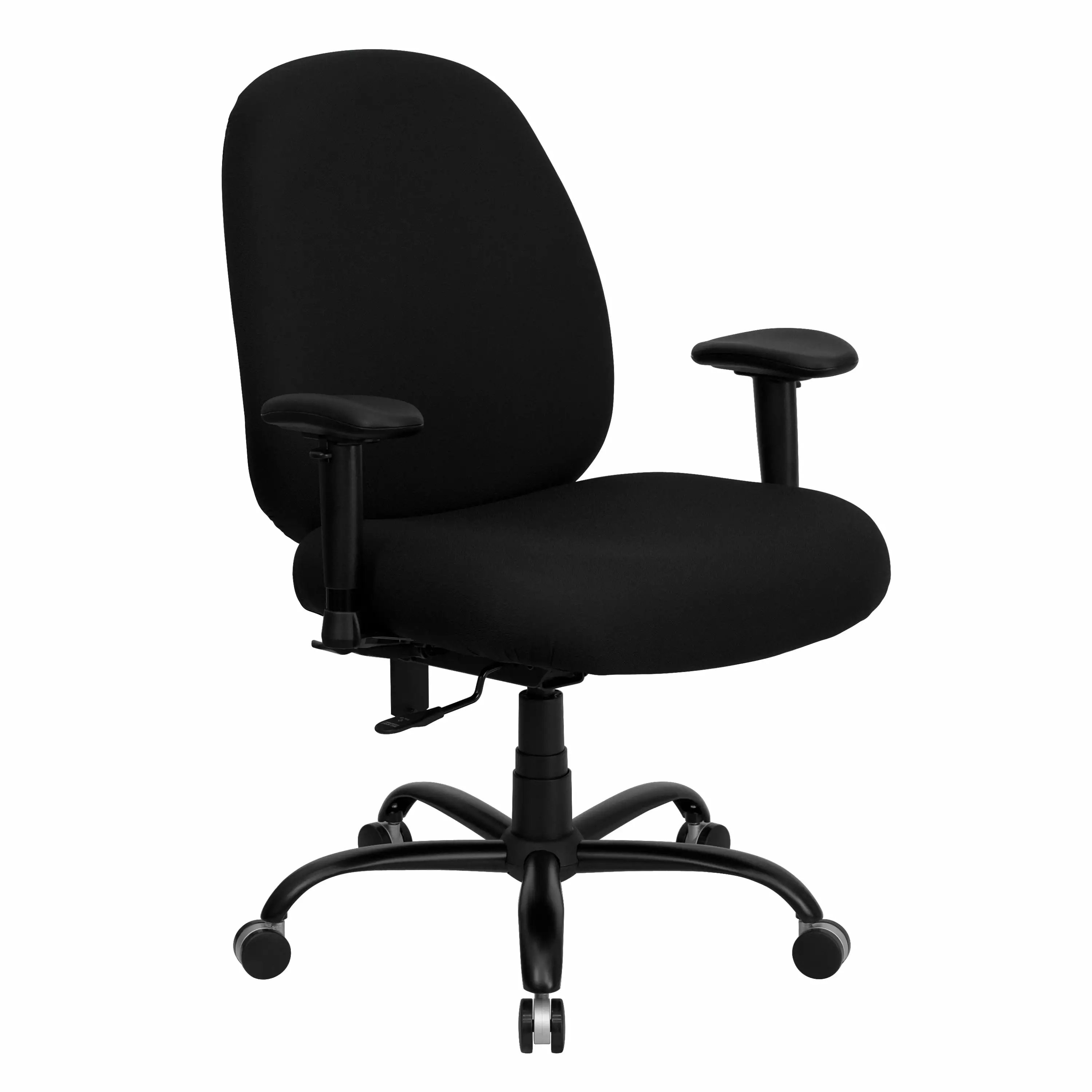 Line Furniture Calber Big and Tall Black Fabric Executive Swivel Office Chair Extra Wide Seat