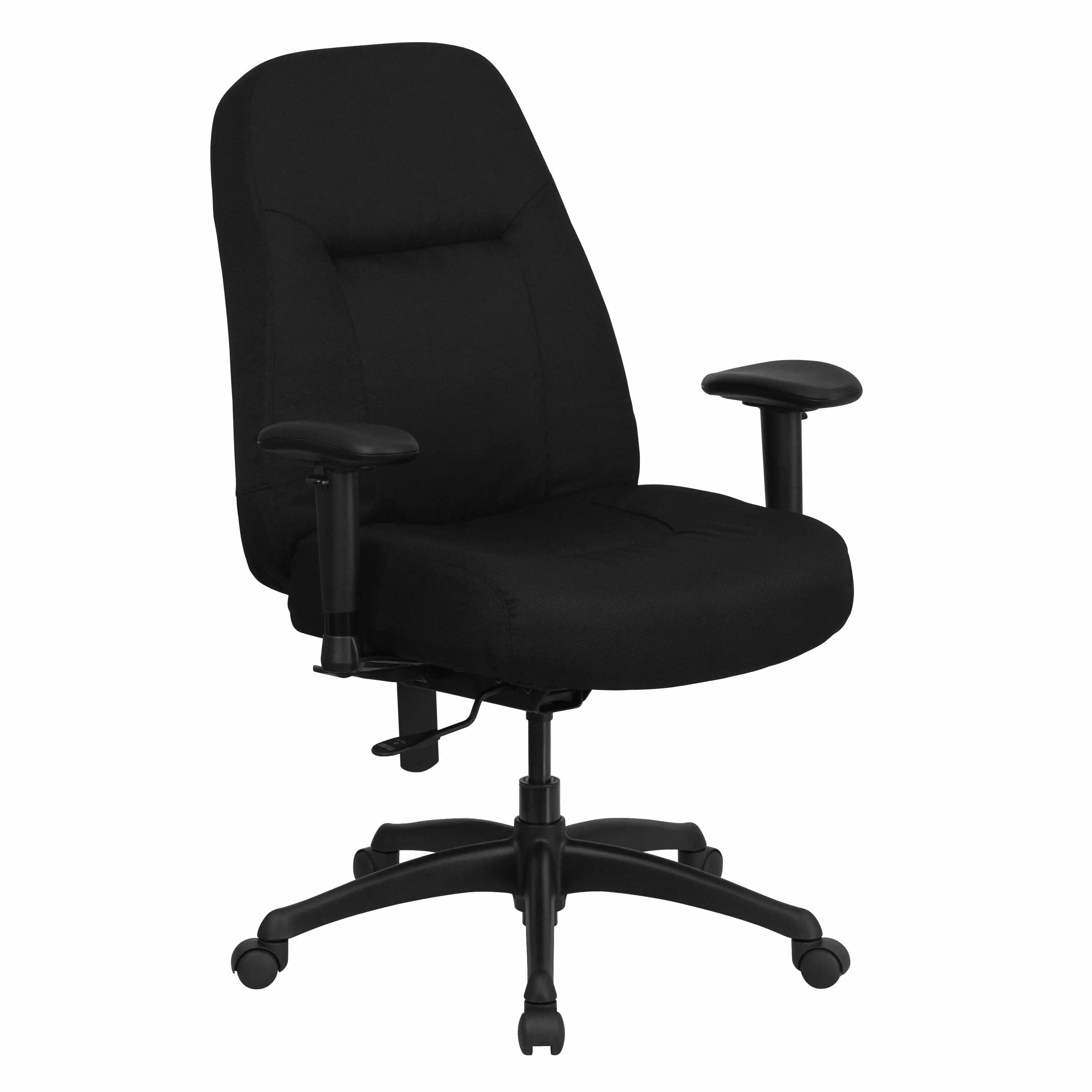 Line Furniture Parton Big and Tall Black Fabric Executive Swivel Office Chair Wide Seat