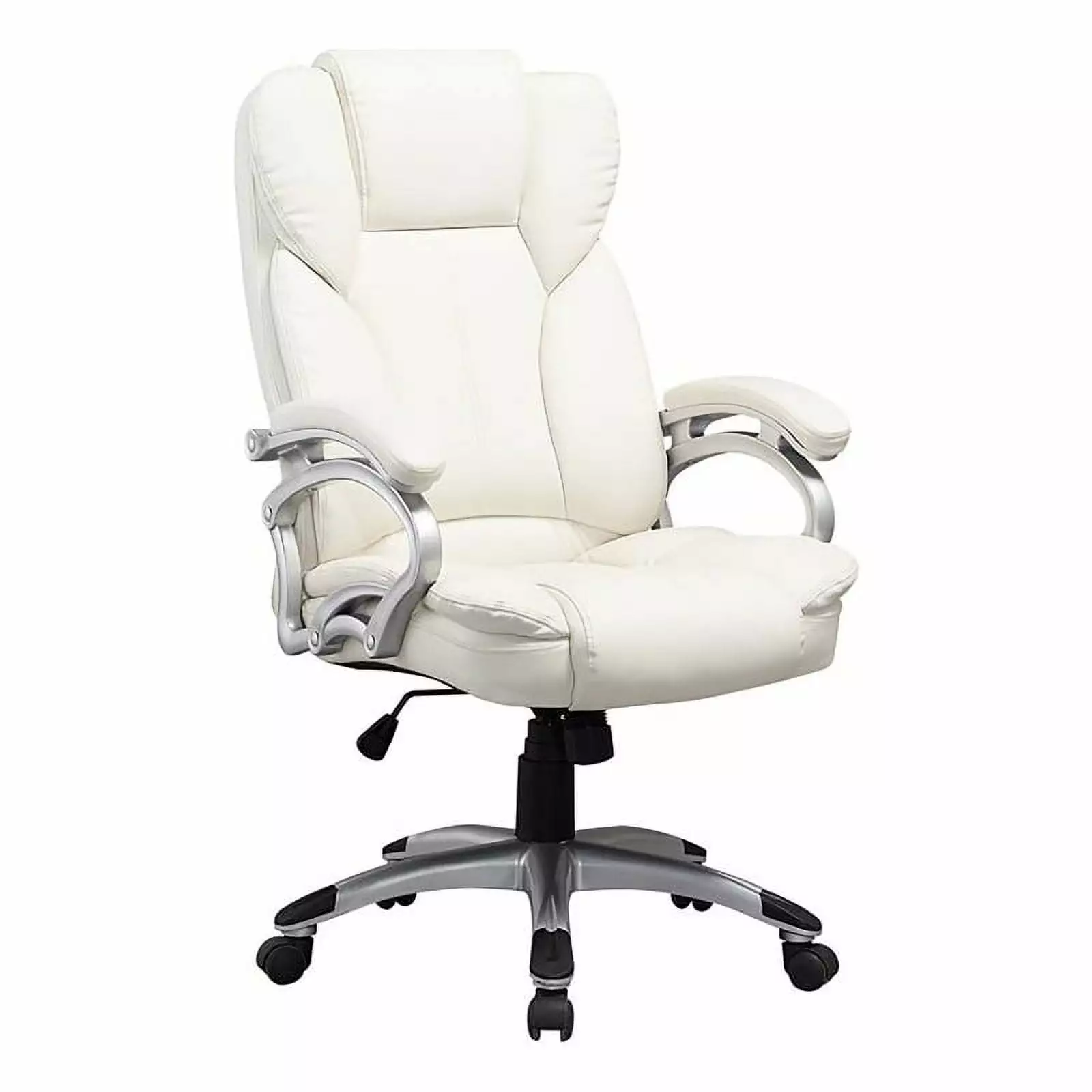 Atlin Designs Modern Faux Leather Executive Office Chair White