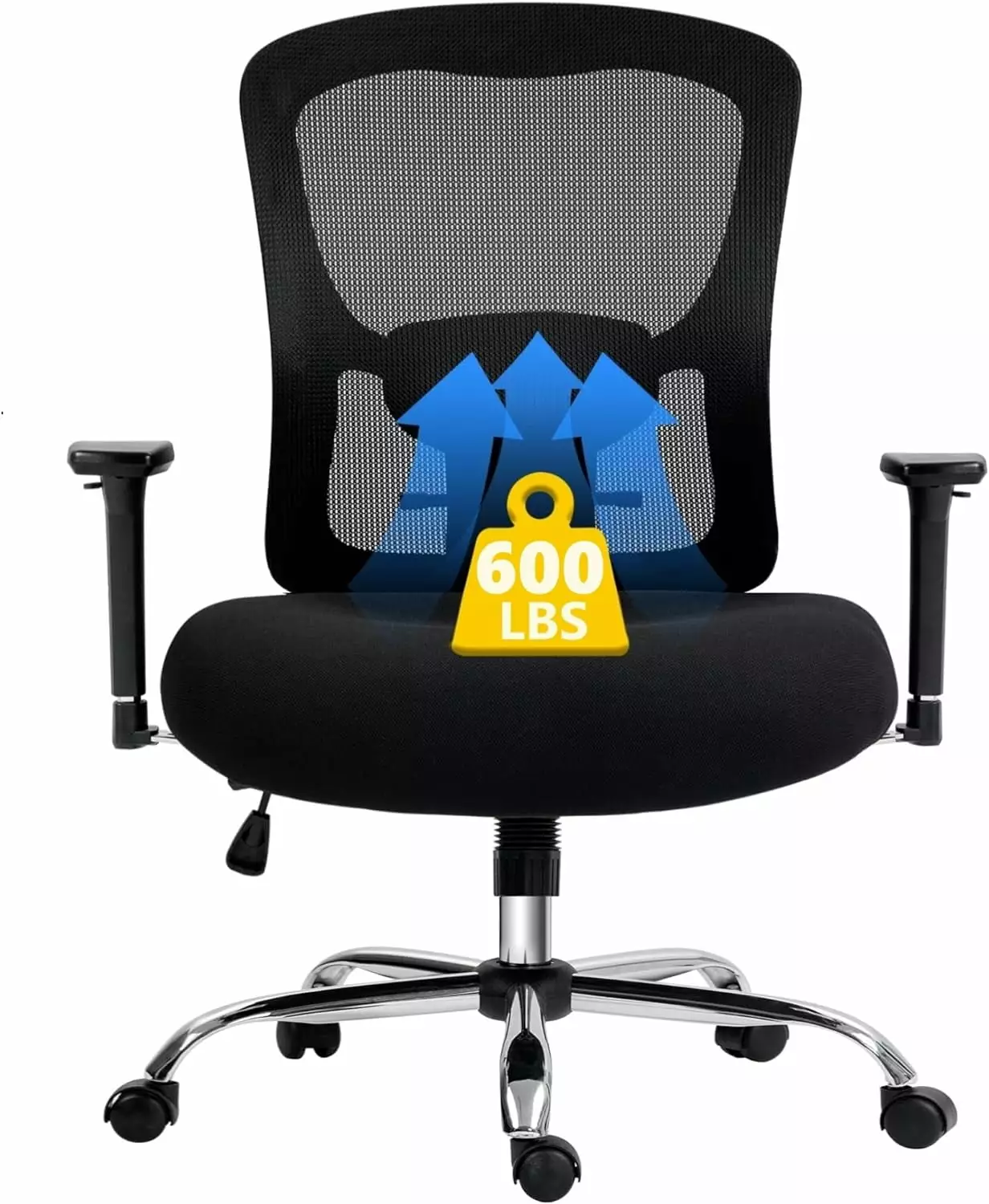 Bigroof Big Tall Office Chair 600lbs Ergonomic Executive Computer Desk Chair 4D Armrests and Wide Seat