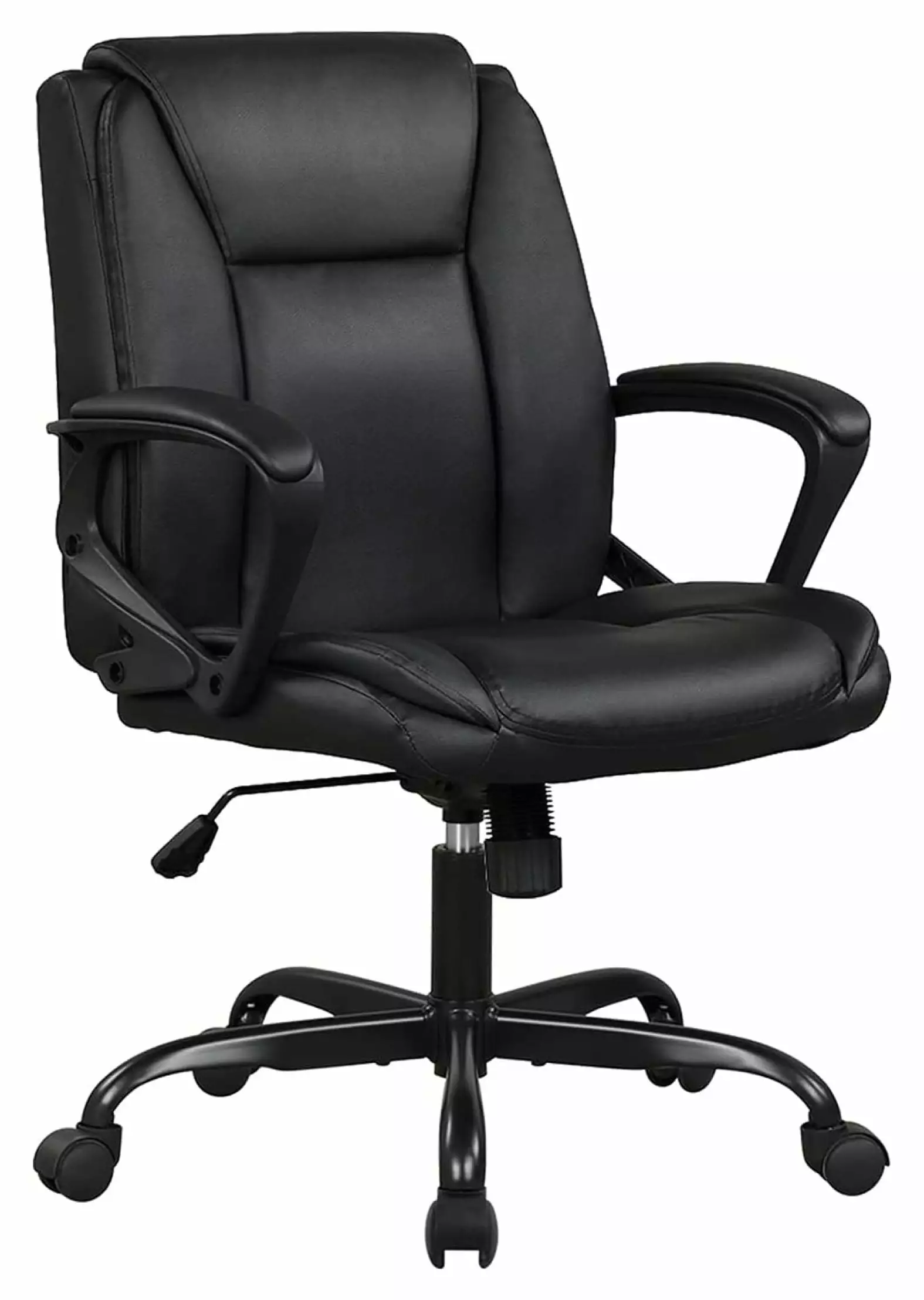 Faux Leather Executive Office Chair Ergonomic Computer Desk Chair Lumbar Support 250LBS Capacity BULYAXIA