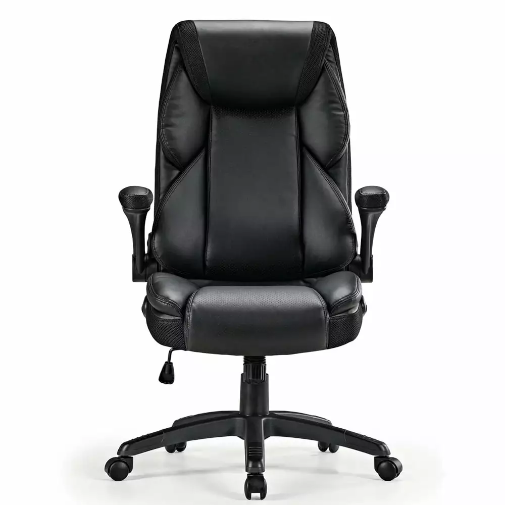 Eureka Ergonomic Galene Faux Leather Office Chair Black
