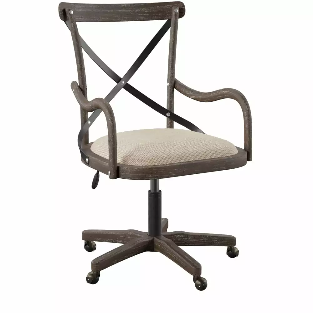 Linon Scyene Executive Chair Adjustable Height and Swivel 300 lb Capacity