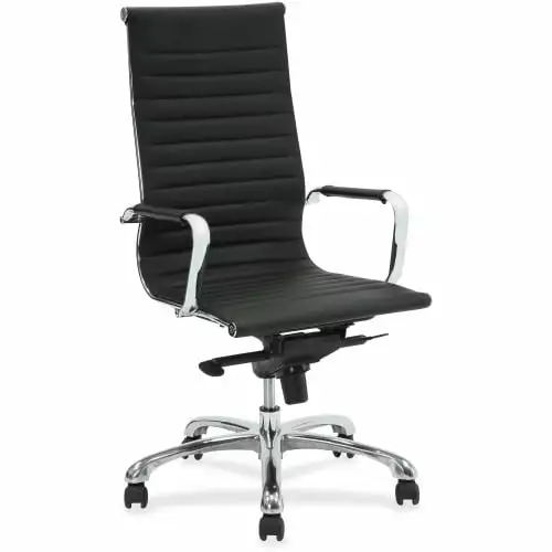 Lorell Hi-Back Exec Chair Black Leather