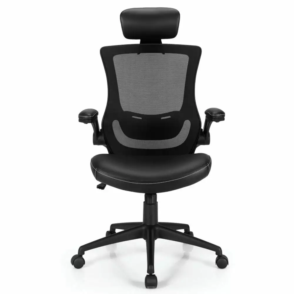 YYAo High Back Executive Office Chair Adjustable Lumbar Support and Headrest - Black Ergonomic Chair