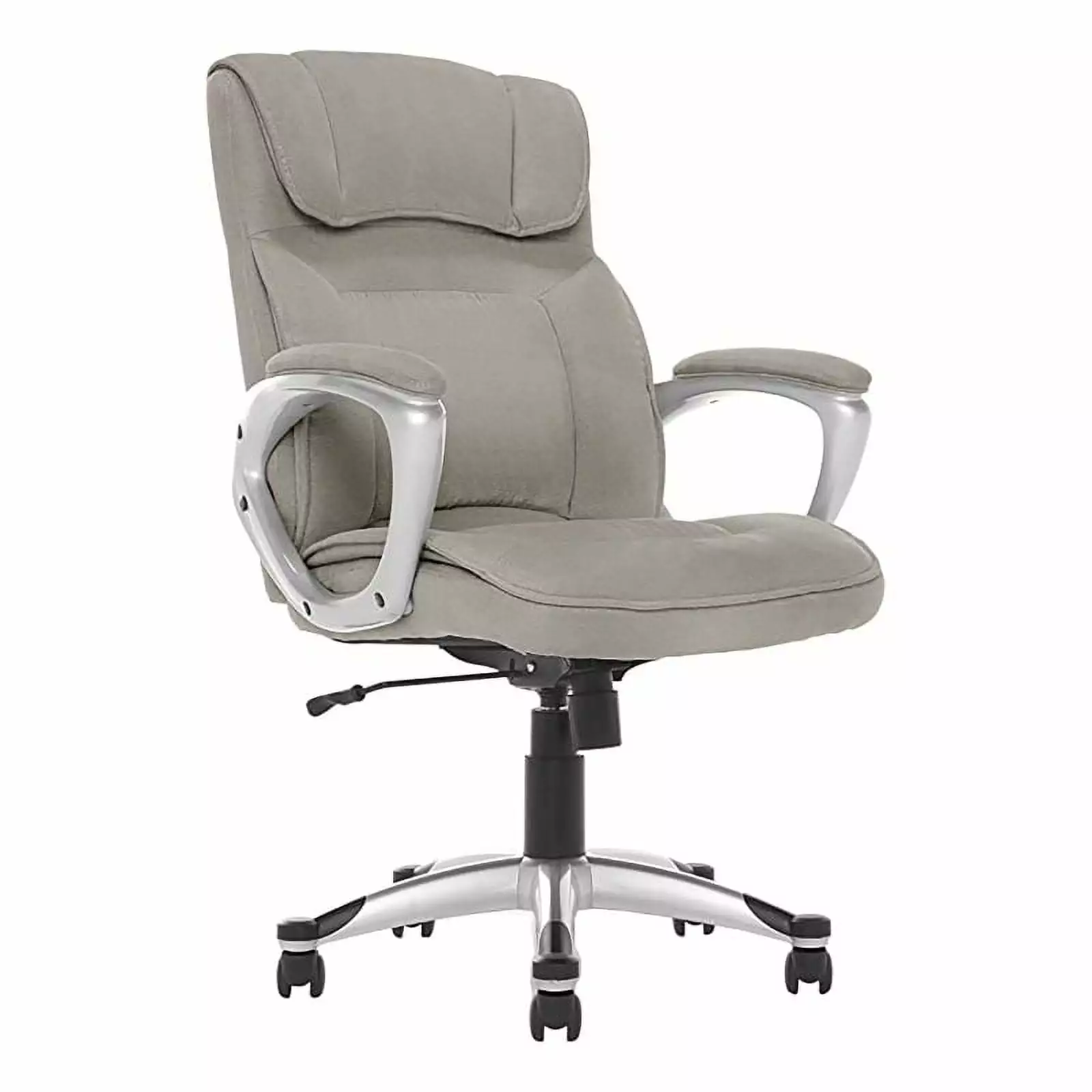 Scranton & Co Transitional Linen Fabric and Metal Office Chair Glacial Gray