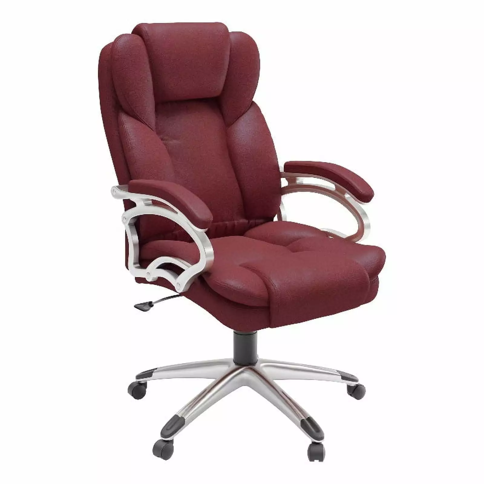 Pemberly Row Leon Brick Red Fabric Upholstered Modern Executive Office Chair - Ergonomic High Back Design