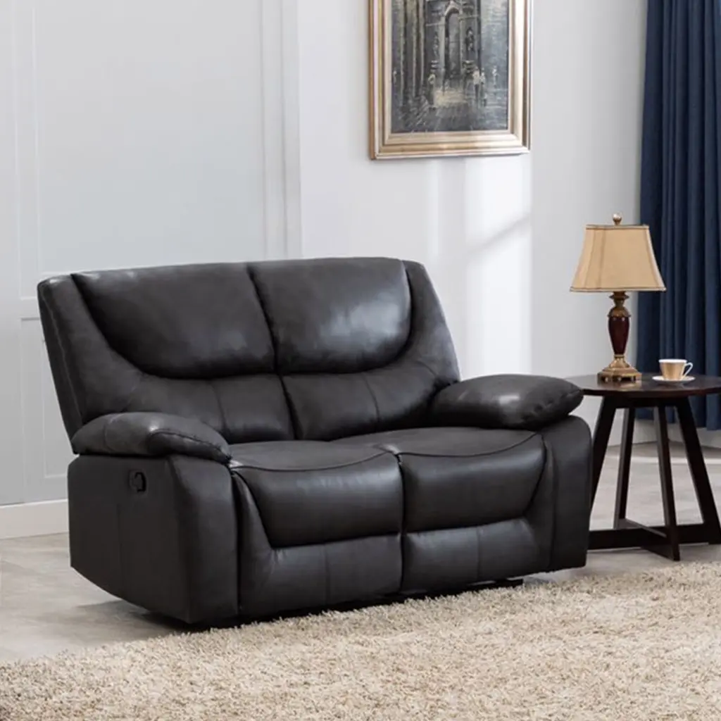 AC Pacific Xaviar Contemporary Reclining Loveseat Charcoal Fabric