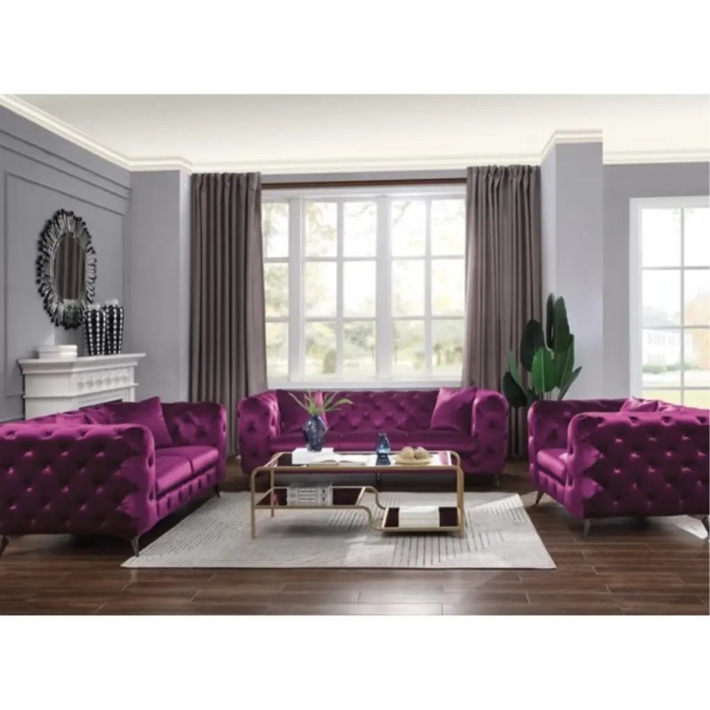 Ergode Loveseat Purple Fabric - Stylish Living Room Sofa