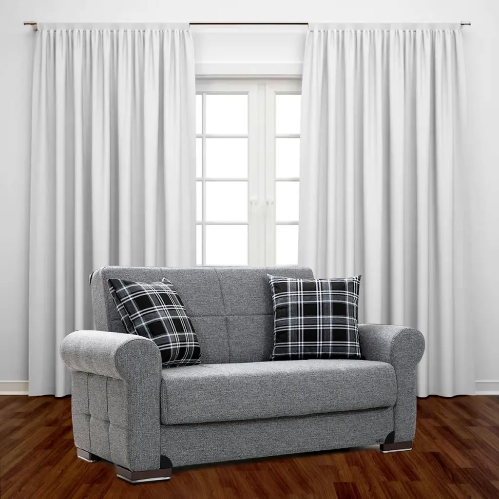 Silva Gray Fabric Loveseat - Modern Upholstered Sofa Living Room Go Green Woods