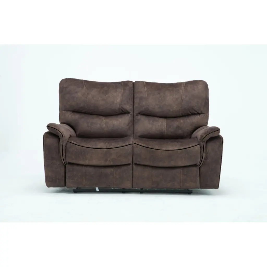 Home Roots Elegant Fabric Loveseat Dark Brown Compact Sofa HomeRoots