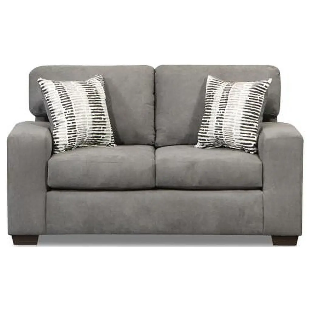 Damian Loveseat Sofa Charcoal Contemporary Upholstered Living Room Furniture KD Gabinete
