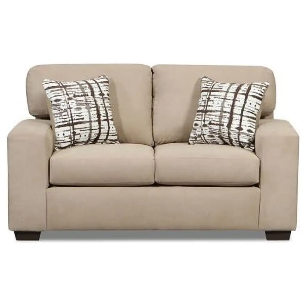 Hailey Loveseat Sofa Taupe Modern Upholstered Living Room Furniture KD Gabinete