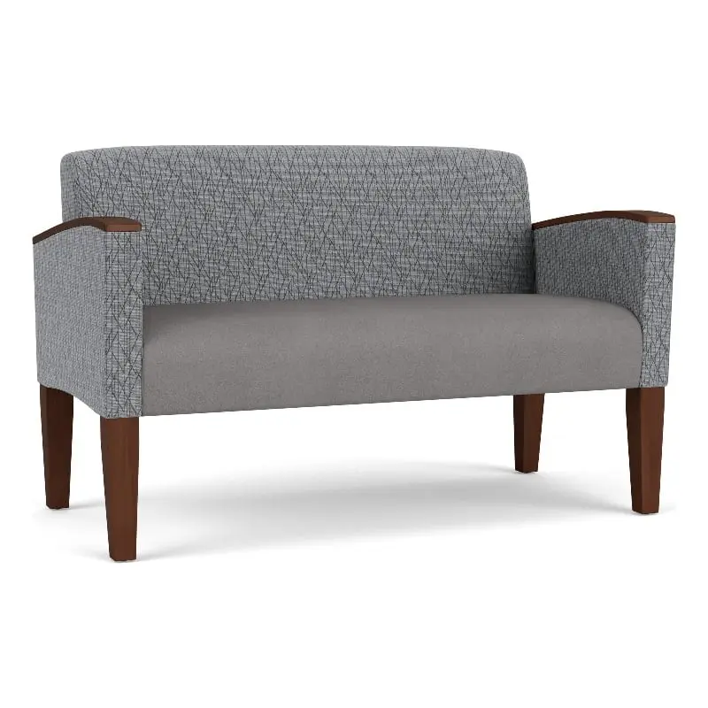 Lesro Belmont Lounge Reception Loveseat Gray - High-Quality Fabric Sofa Any Room