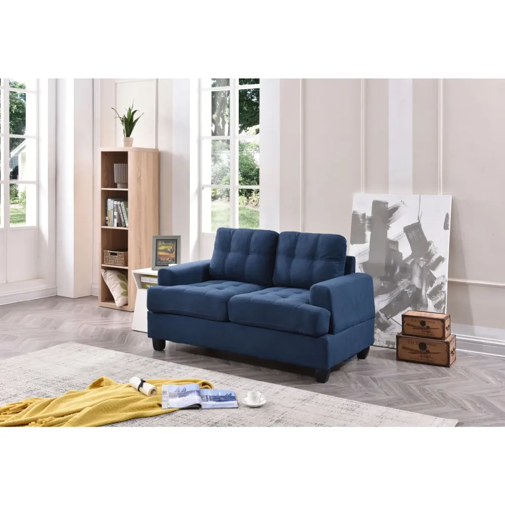 Maykoosh Artistic Accomplishment Loveseat Navy Blue Stylish Home