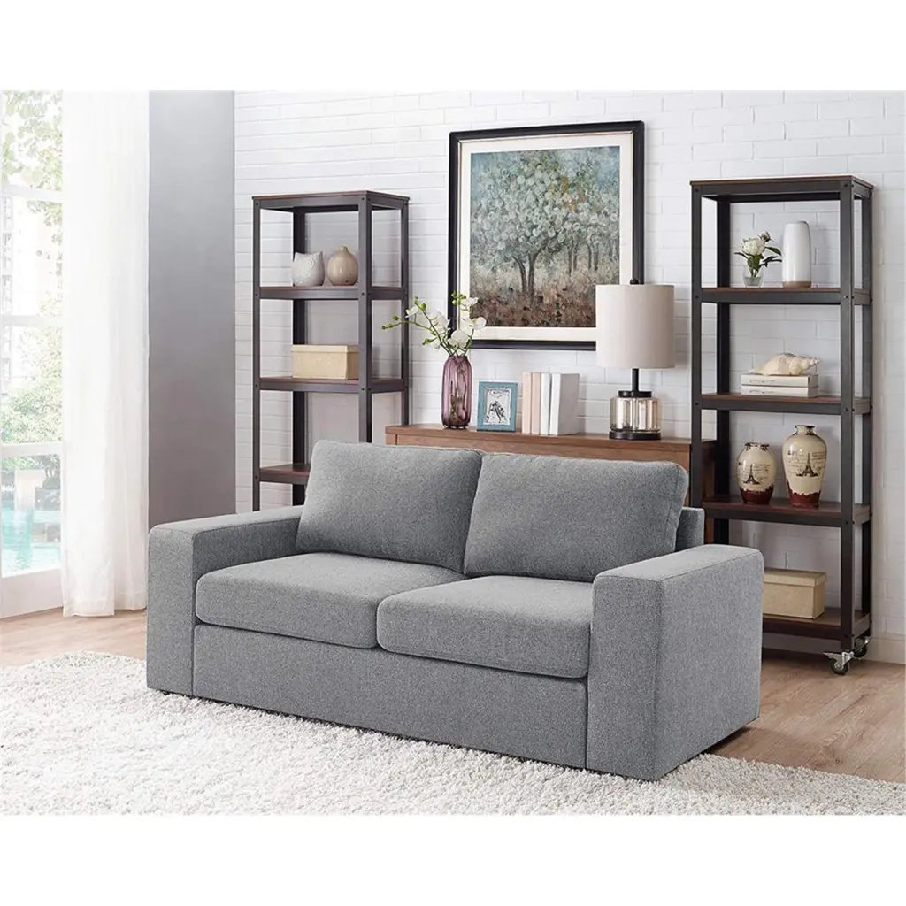 Maykoosh Boldly Bohemian Light Gray Linen Loveseat
