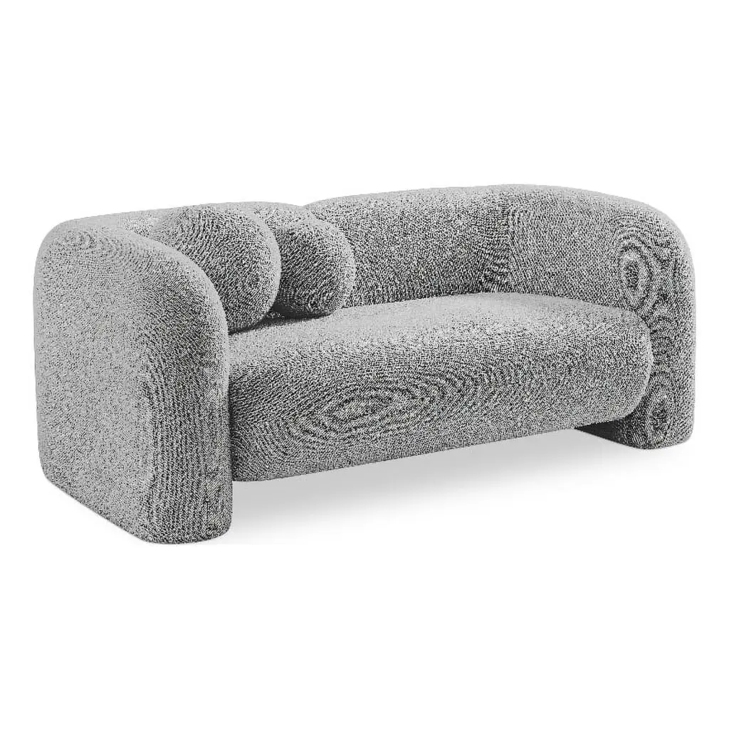Meridian Furniture Emory Grey Boucle Fabric Loveseat