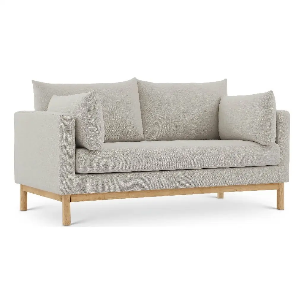 Meridian Furniture Langham Beige Linen Textured Fabric Loveseat Living Room