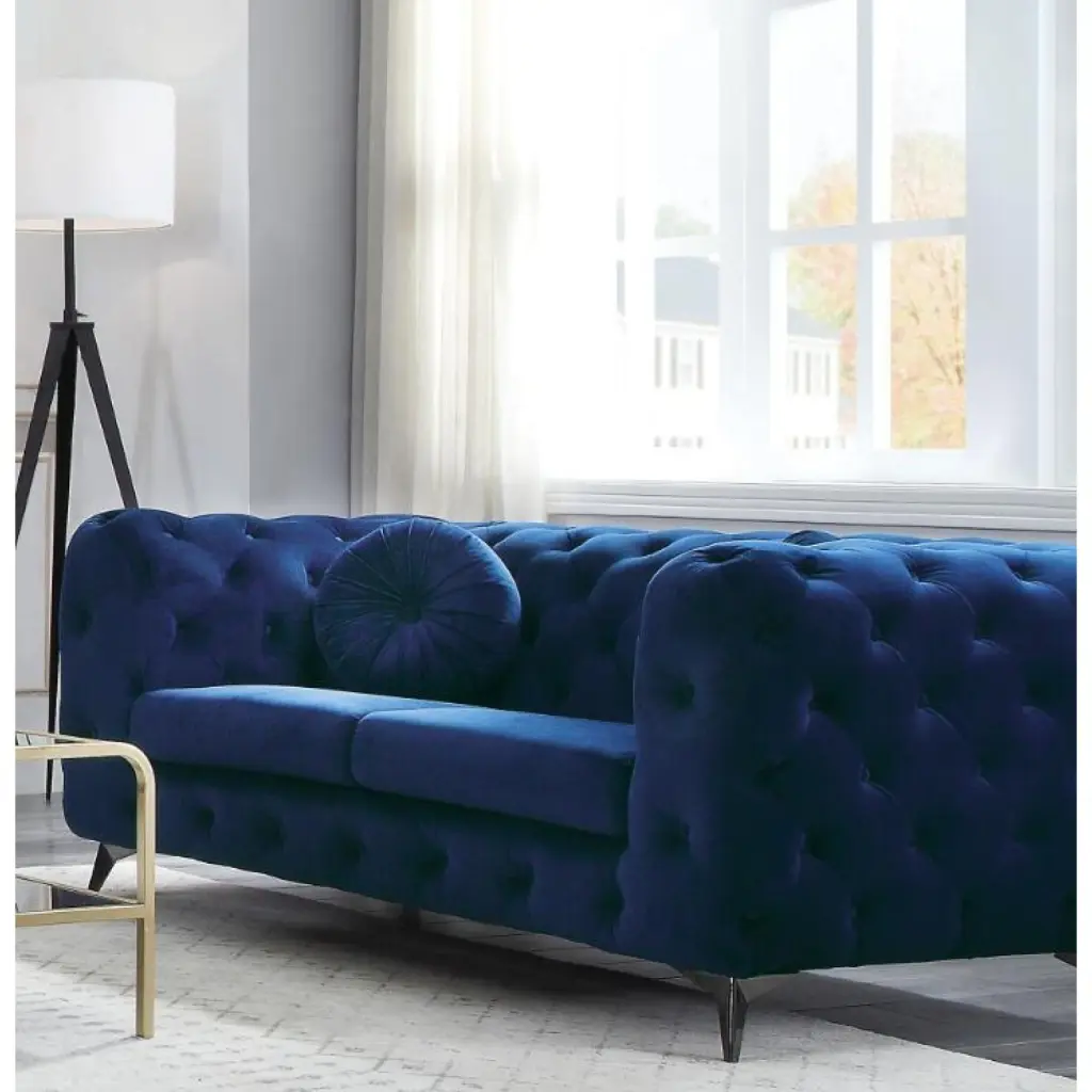 Miekor Furniture Atronia Blue Fabric Loveseat Small Spaces