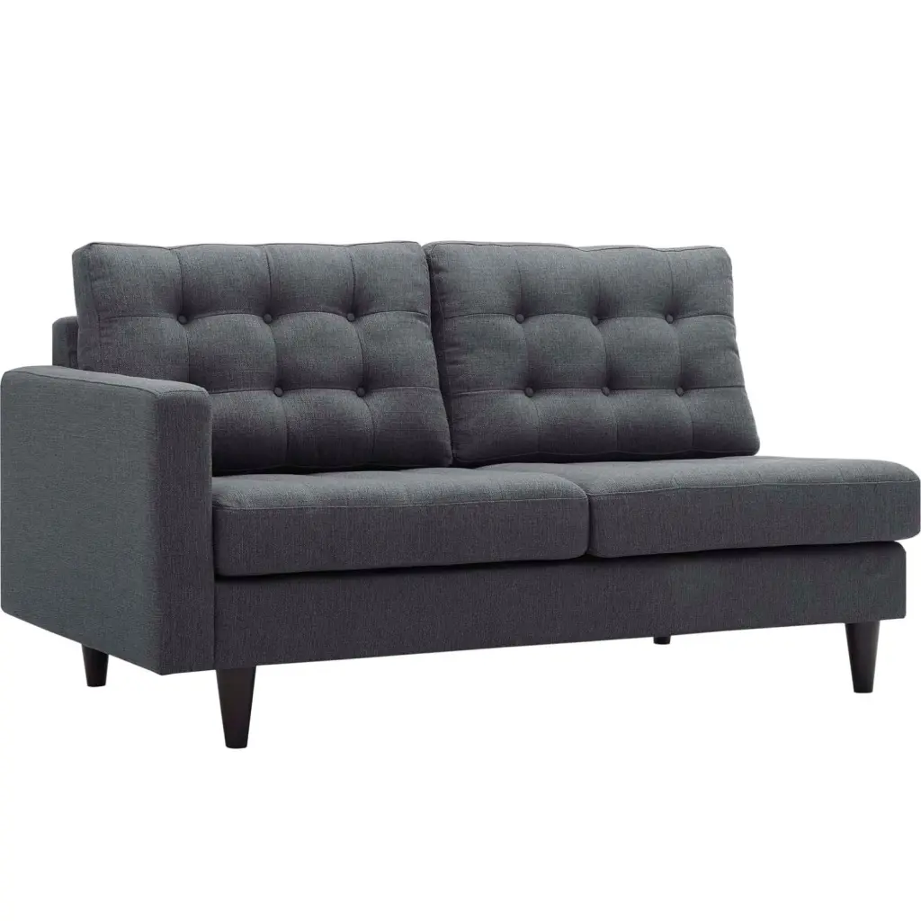 Modern Grey Fabric Left-Facing Loveseat Sofa Urban Living Room