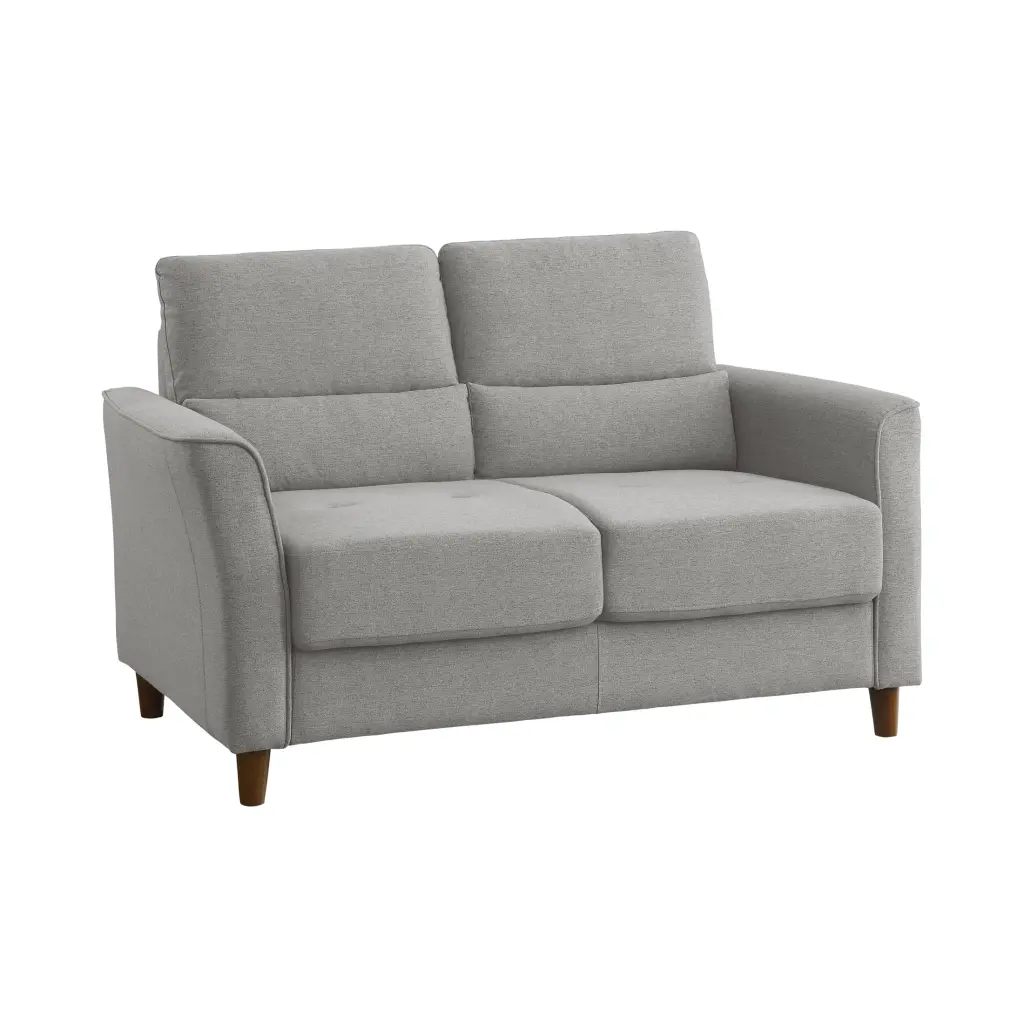 OakvillePark Daisy Fabric Upholstered Loveseat Gray Living Room