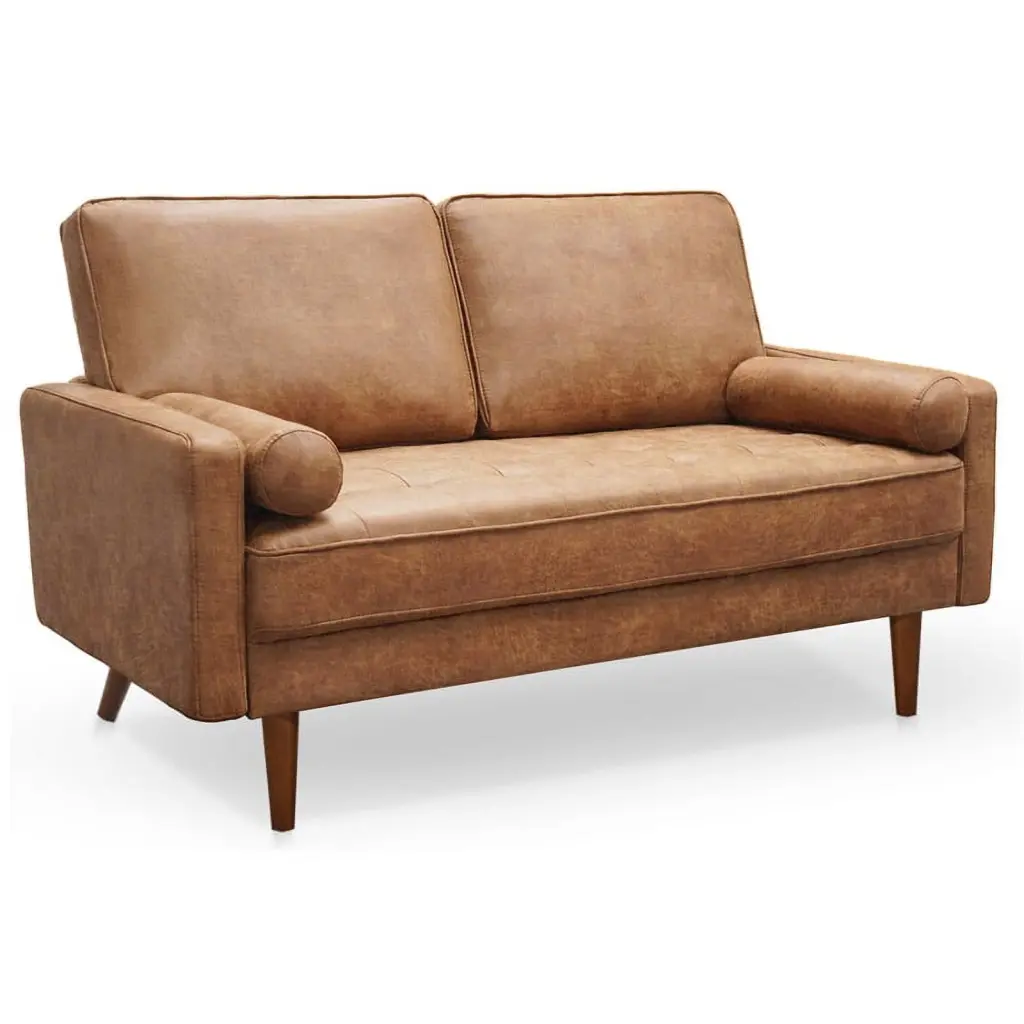 Pemberly Row 58 Square Arm Modern Fabric Standard Loveseat Brown