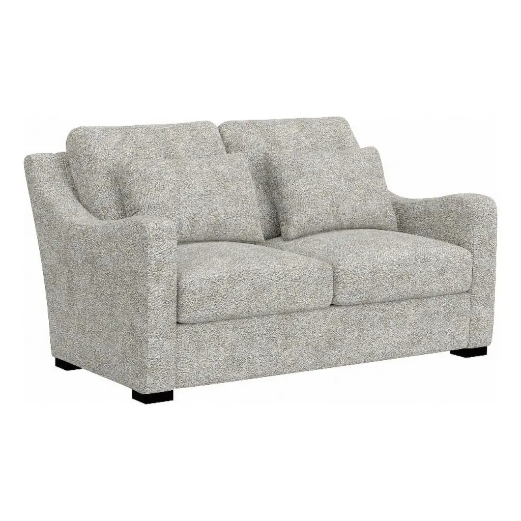 Pemberly Row Stone Gray Contemporary Upholstered Loveseat