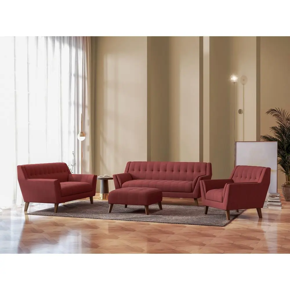 Wallace & Bay Browning Loveseat Brick Red Vibrant Home Decor
