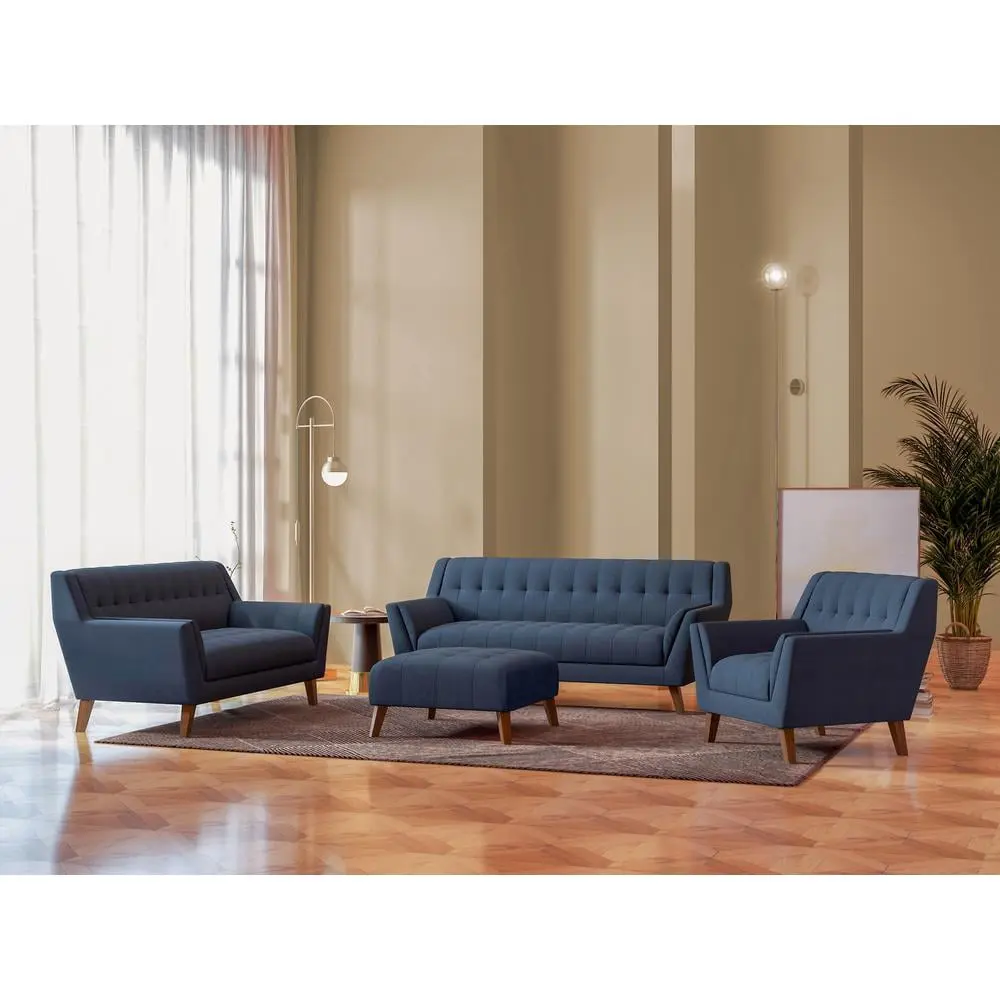 Wallace & Bay Browning Loveseat Navy Peacock Stylish Living Room