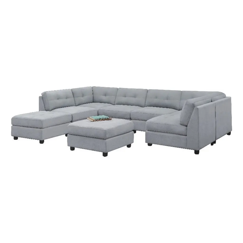 Coaster Claude 7-Piece Dove Gray Modern Fabric Upholstered Sectional Sofa Coaster Company