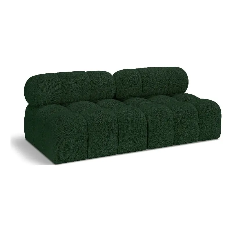 Meridian Furniture Ames Green Boucle Fabric Modular Sofa