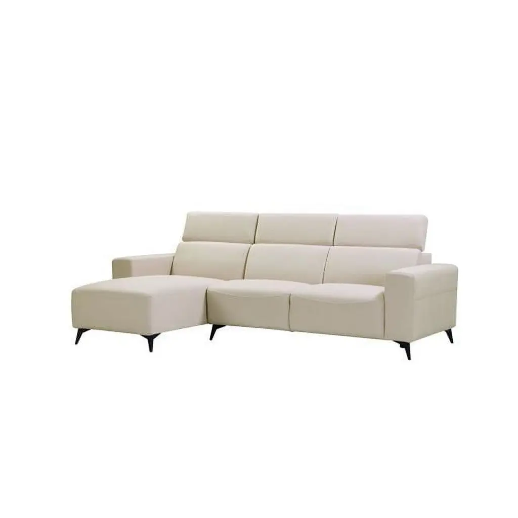 Pasargad Home Bari Left Facing Modern Poly Fabric Sectional Sofa Beige