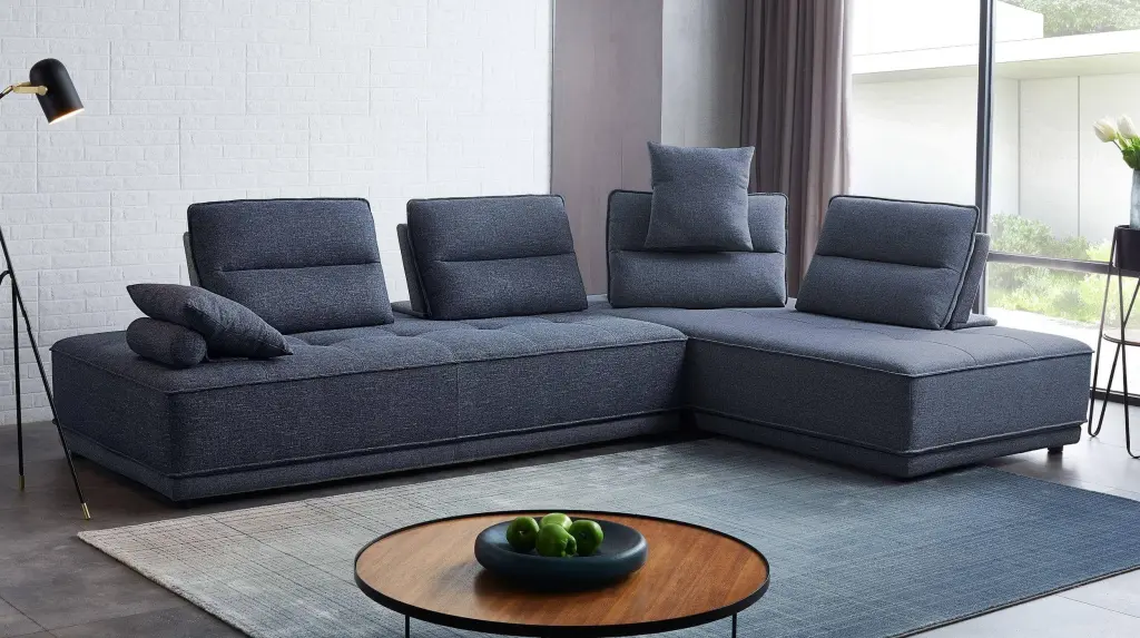 Modern Blue Fabric Sectional Sofa Modular VIG Divani Casa Glendale VIG Furniture