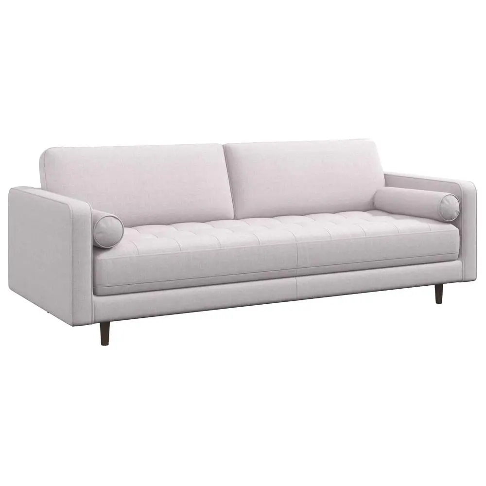 Desmond Mid Century Modern Tufted Cushion Back Cream Fabric Living Room Sofa - Elegant Home Furniture Ashcroft
