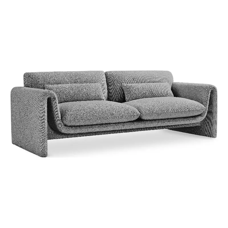 Meridian Furniture Stylus Grey Boucle Fabric Sofa Living Room