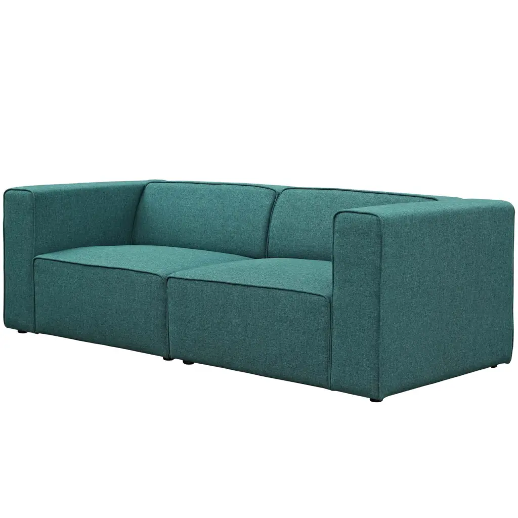 Modern Contemporary Aqua Blue Fabric Sofa Set Living Room Lounge or Club Lobby