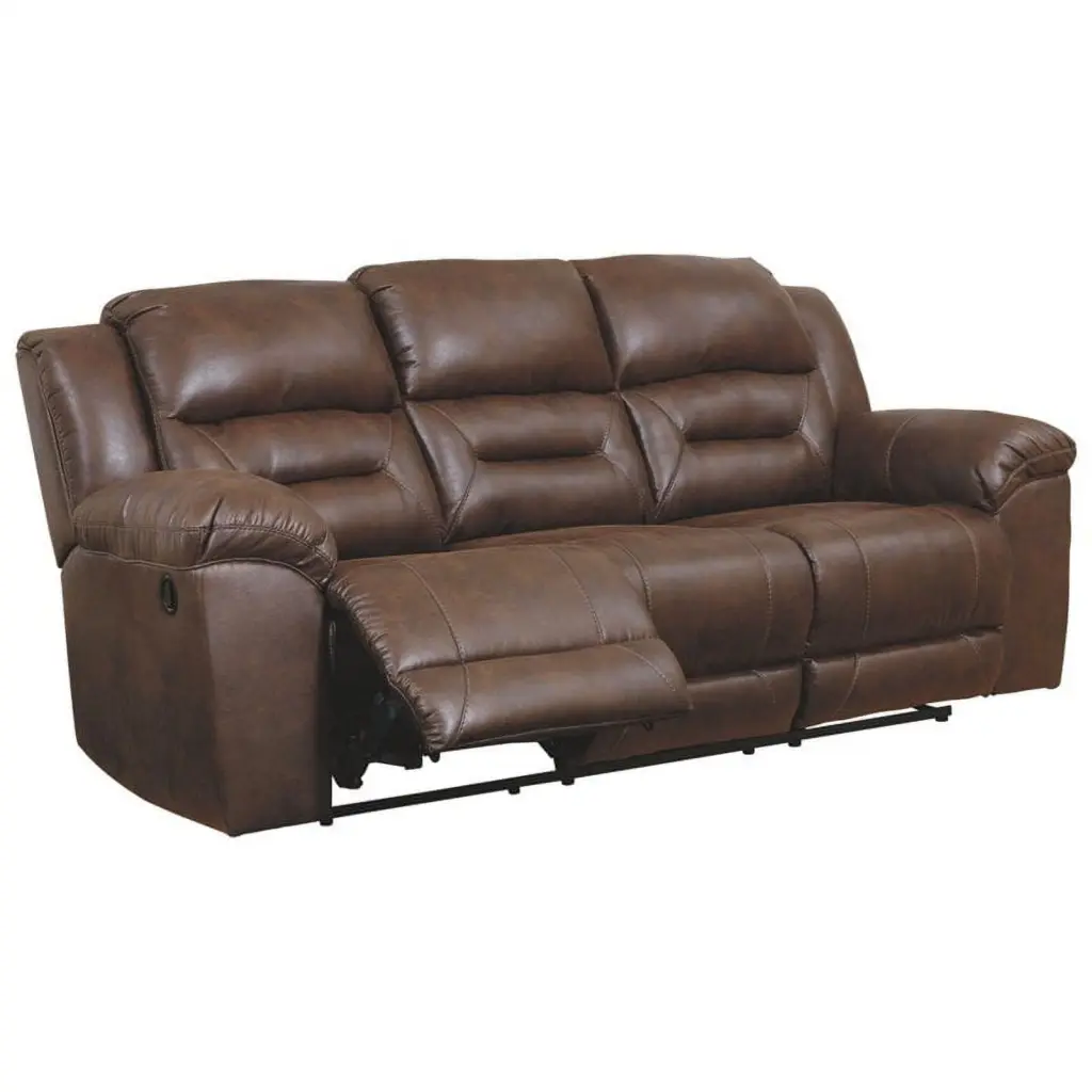 Bowery Hill Chocolate Fabric Reclining Sofa - Contemporary Design