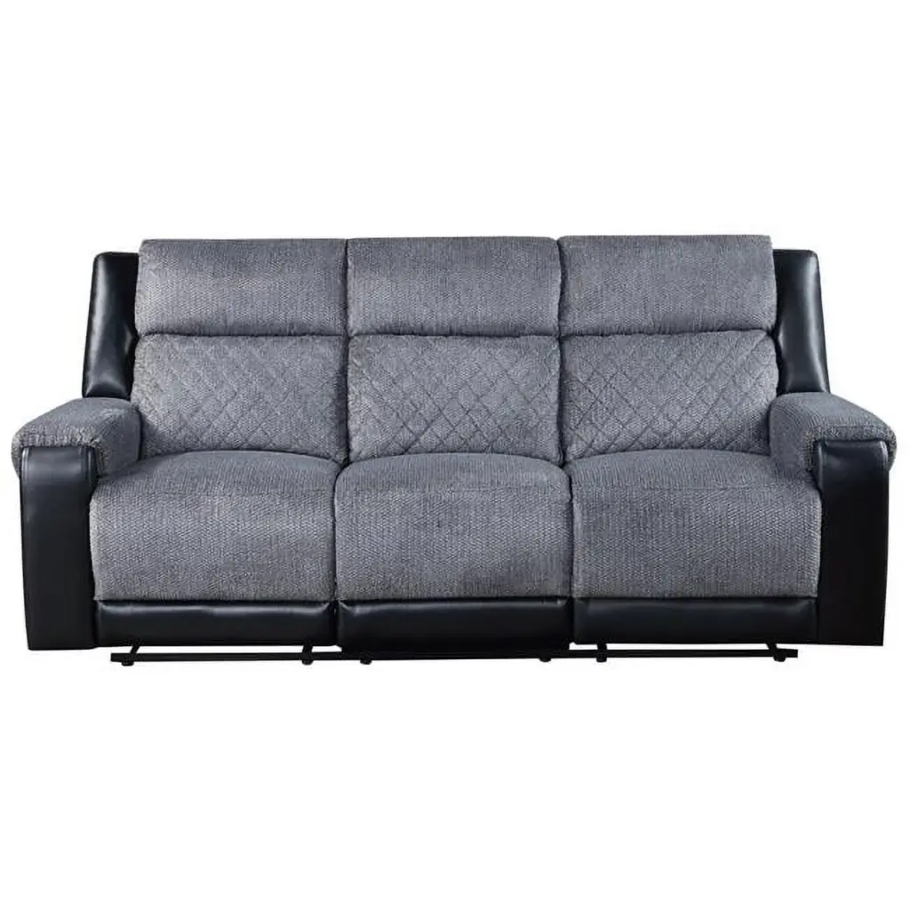 Global Furniture USA Gray Black Fabric Reclining Sofa - Comfortable Design