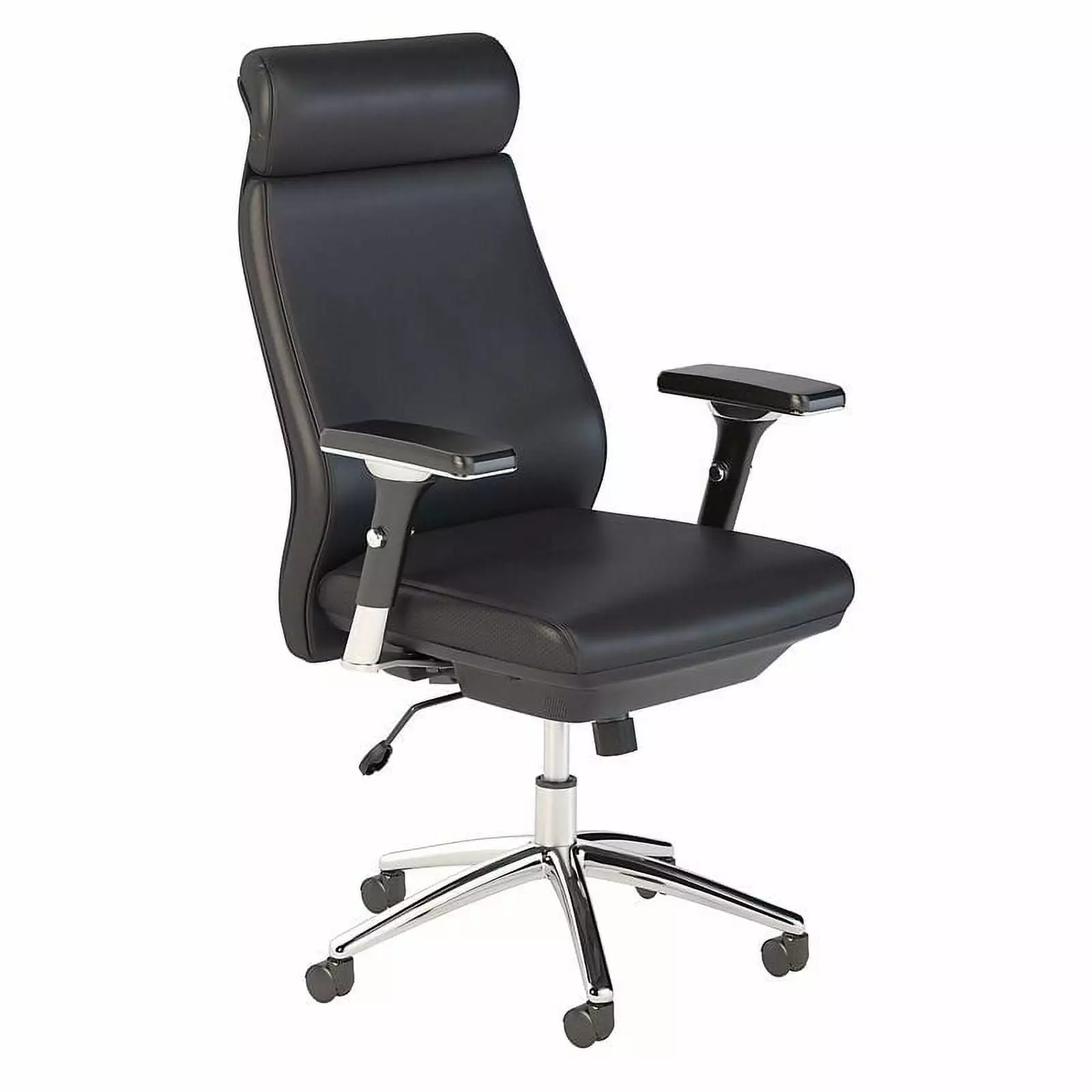 BBF Studio C High Back Contemporary Faux Leather Executive Office Chair Gray Bush Business Furniture