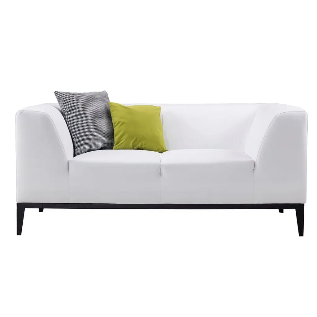 AE-D820 White Faux Leather Loveseat Modern Home Decor American Eagle Furniture