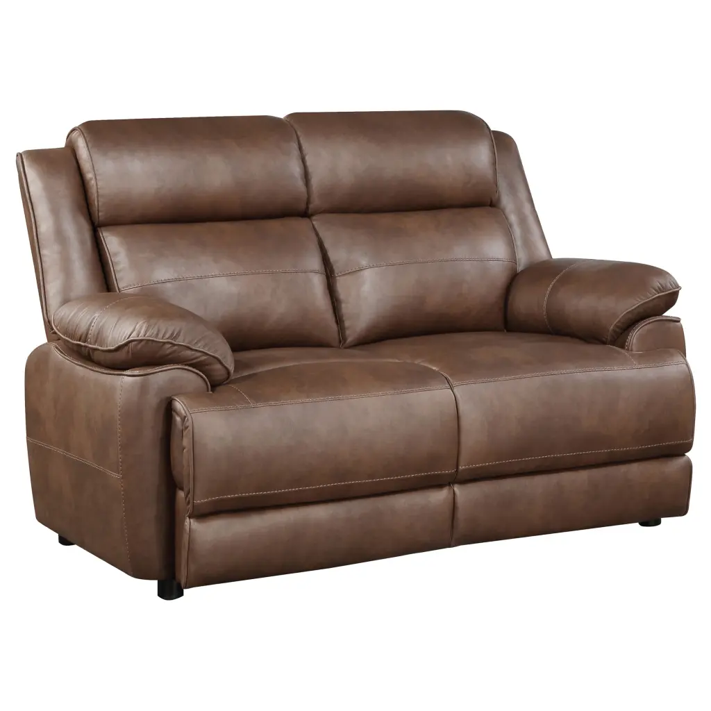 Coaster Ellington Dark Brown Faux Leather Upholstered Loveseat Coaster Company