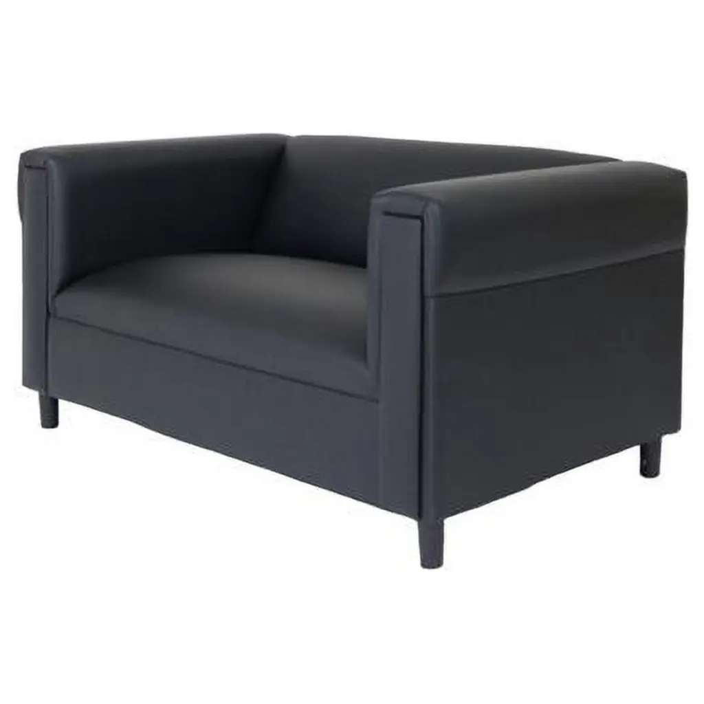 72 Faux Leather Love Seat Sofa Black - Modern Sleek Design Living Room Fancy Fixtures