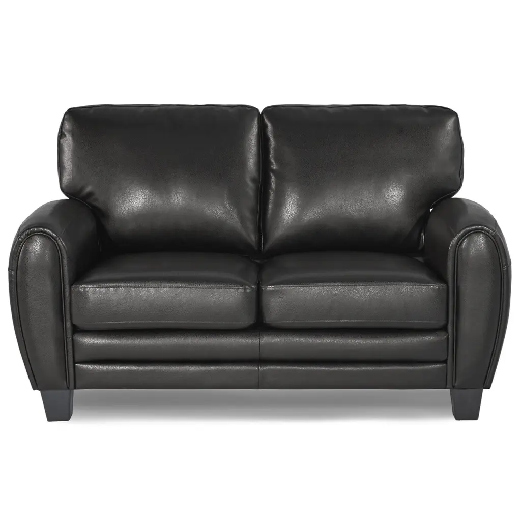 Retro Chic Black Faux Leather Loveseat Go Green Woods